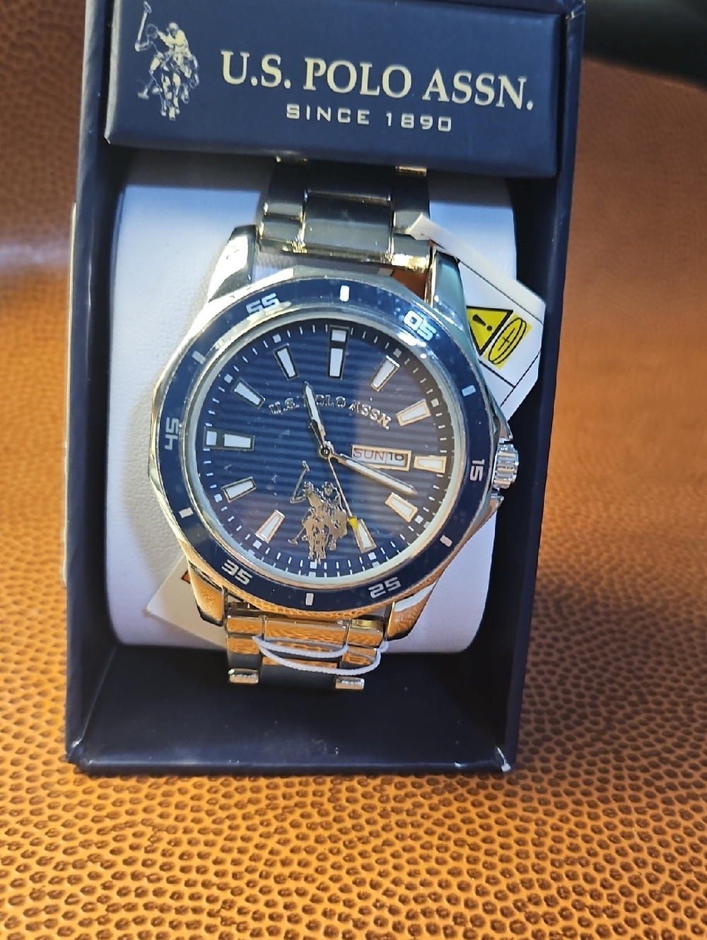 U.S. Polo Assn. Silver Tone Watch with Blue Dial NWT